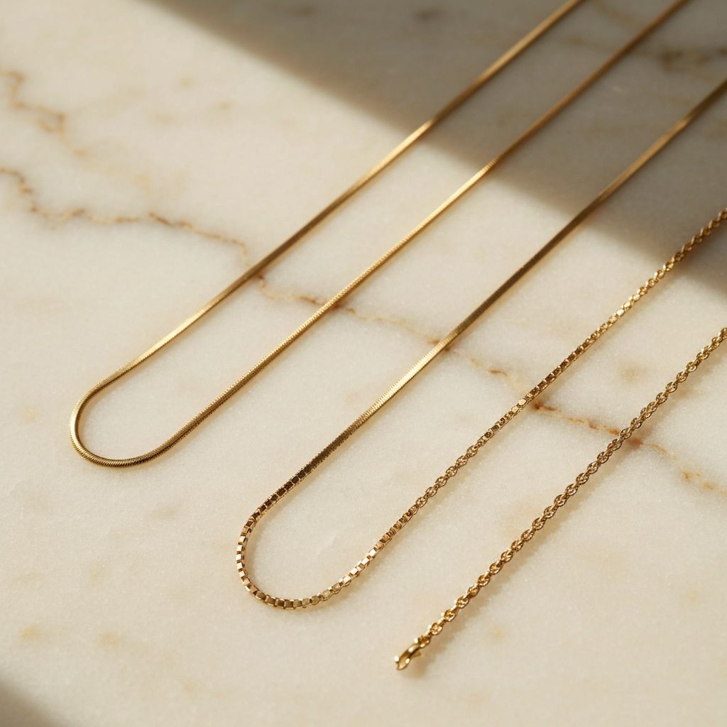 Delicate thin gold chains